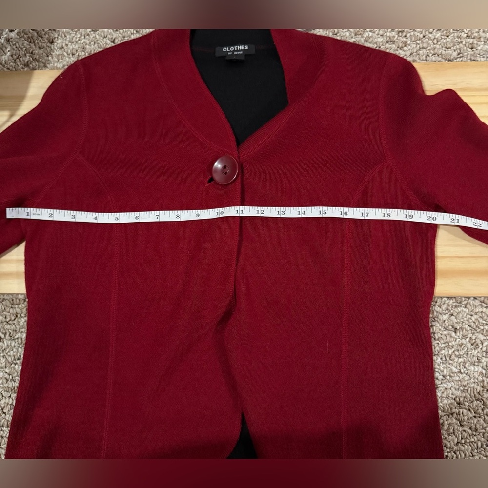 Clothes By Revue Vintage Chic Red Wool Knit Cardigan - Picture 6 of 7